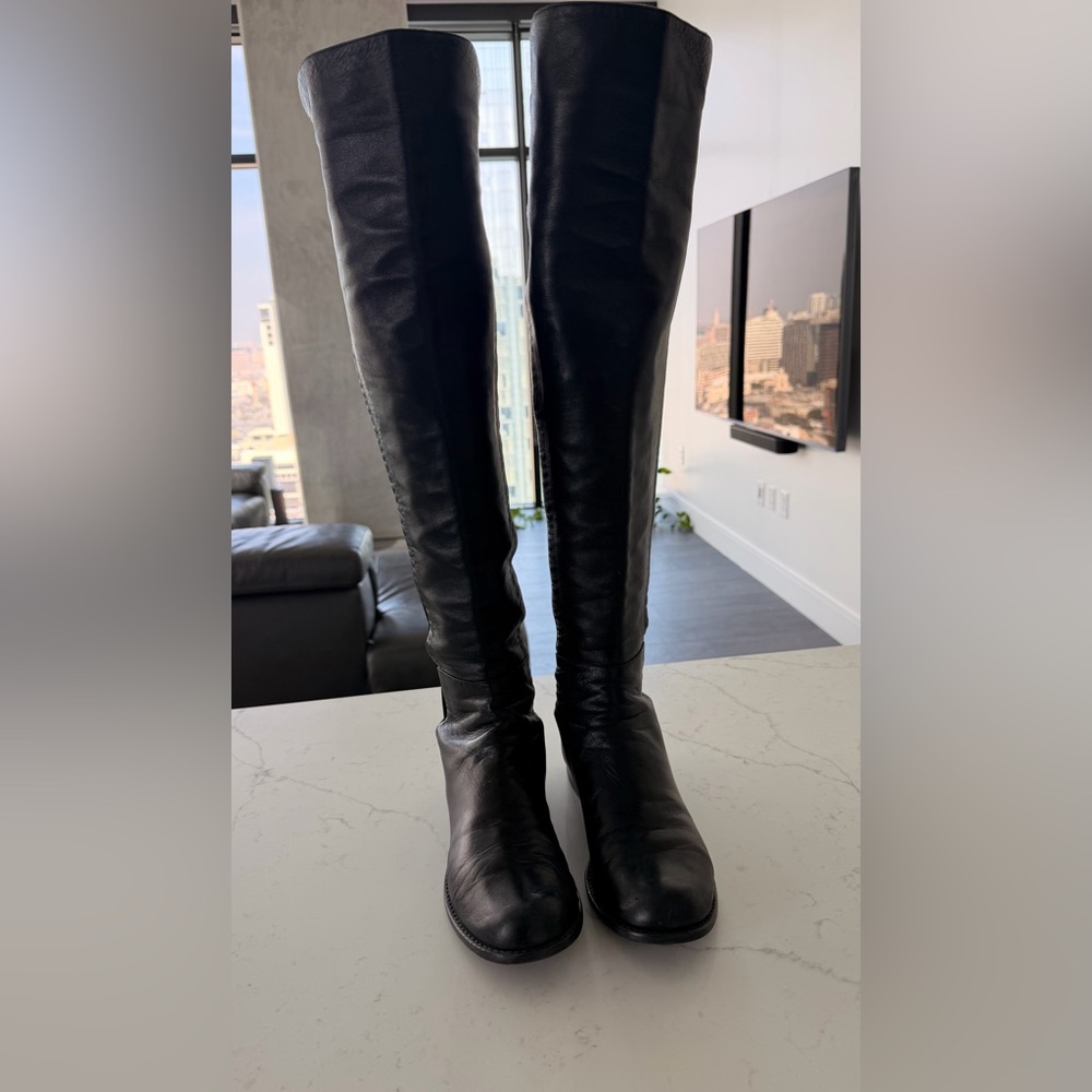 Stuart Weitzman 5050 over the knee black boots-size 9